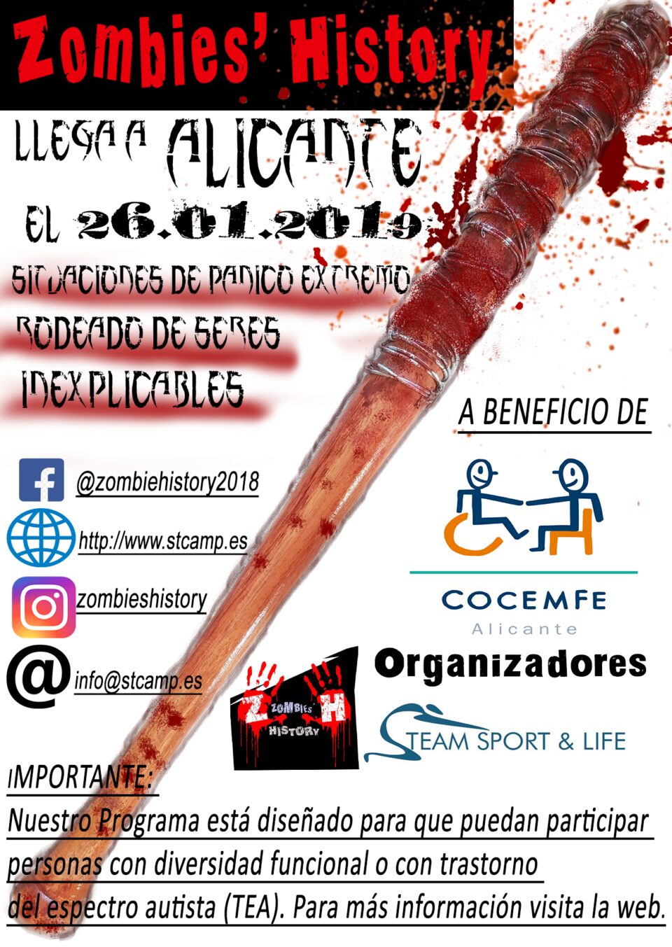 Pasa una noche de miedo en una actividad de ocio y deporte inclusivo para todas las personas  incluso para los zombies