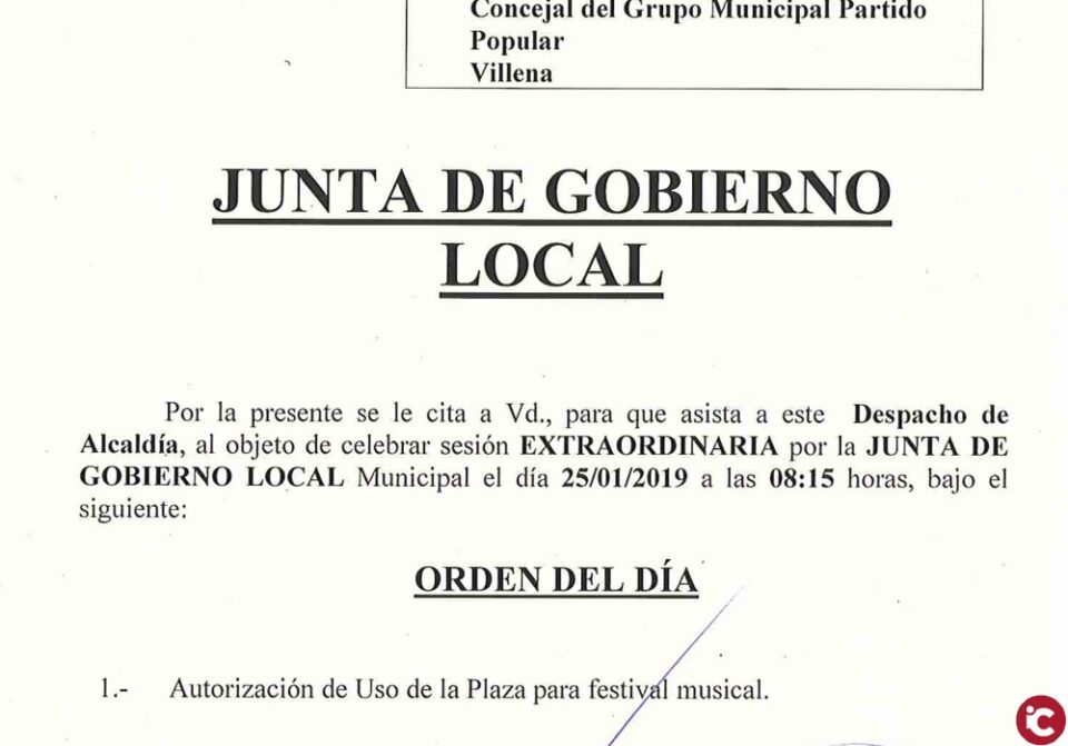 Se convoca de urgencia la Junta para poder realizar los conciertos este sábado