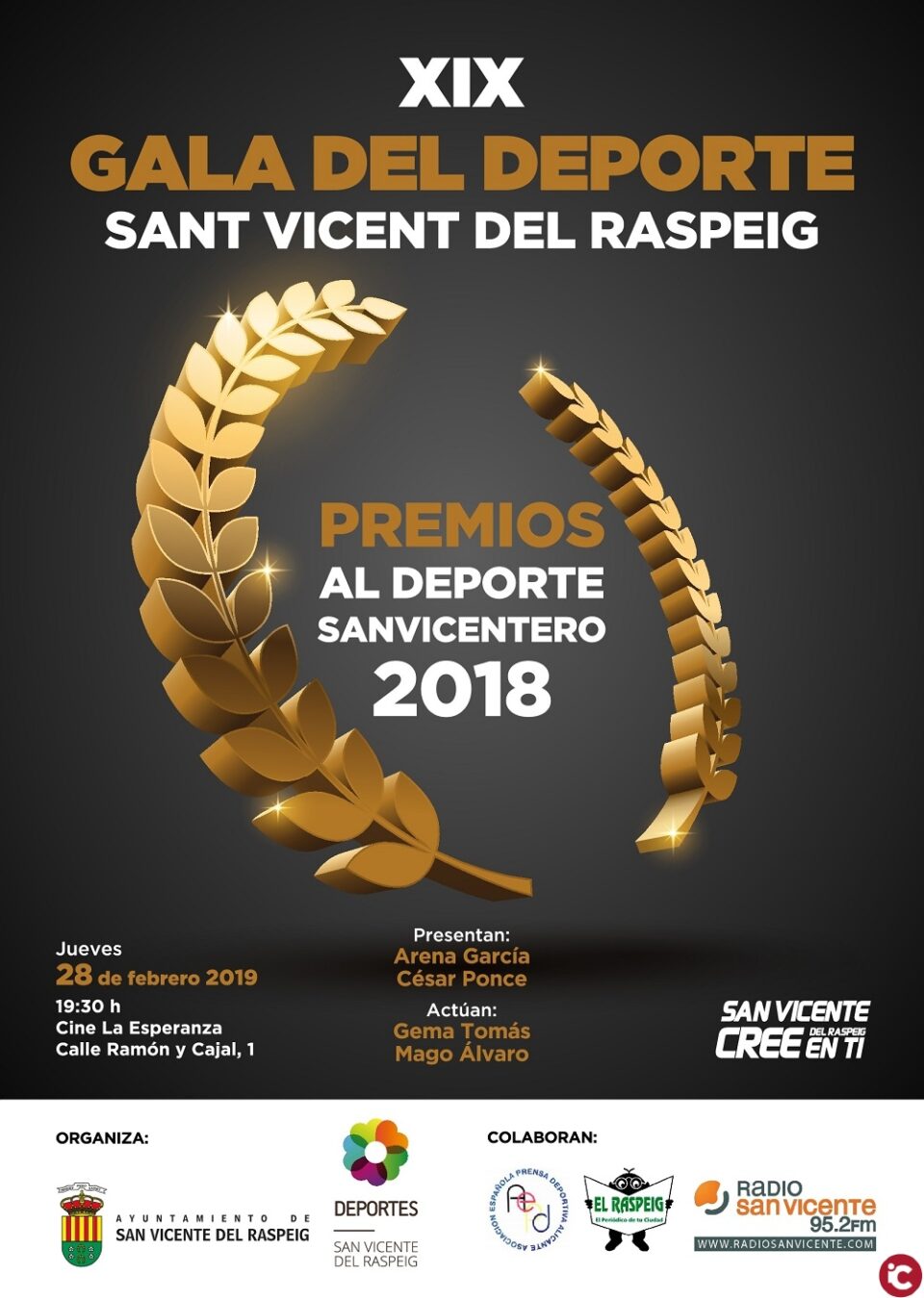 Abierto el plazo para optar a los premios de la XIX Gala del Deporte de San Vicente