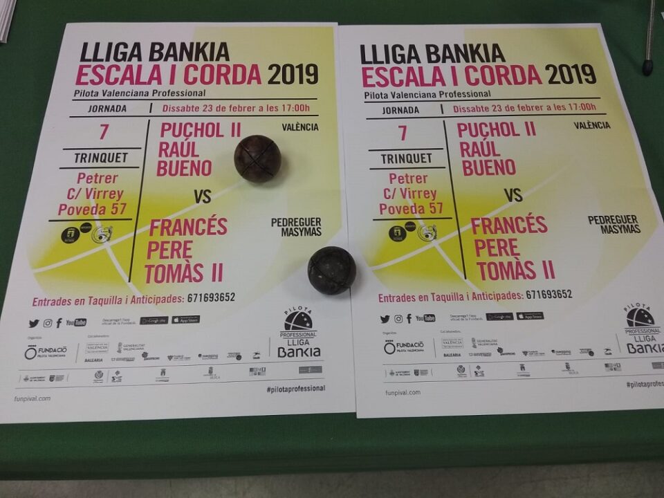 Vuelve a Petrer la Liga de Pilota Valenciana por tercer año consecutivo