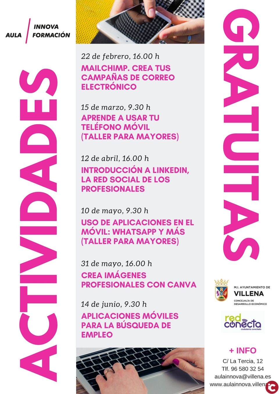 Nueva programación de talleres gratuitos en Villena