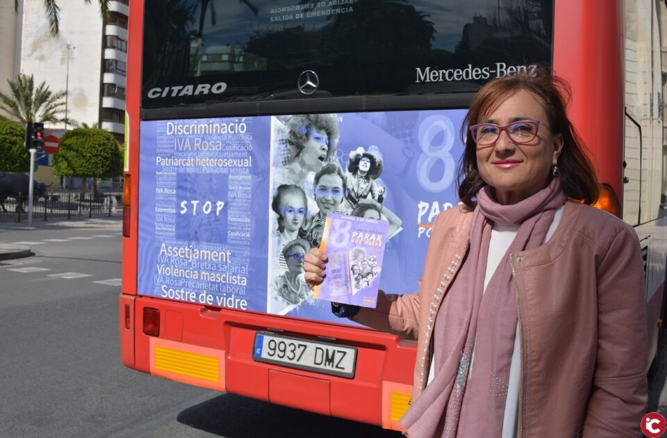 La Concejalía de Igualdad divulga una campaña en buses urbanos para visibilizar el lema Parar nos mueve 2019