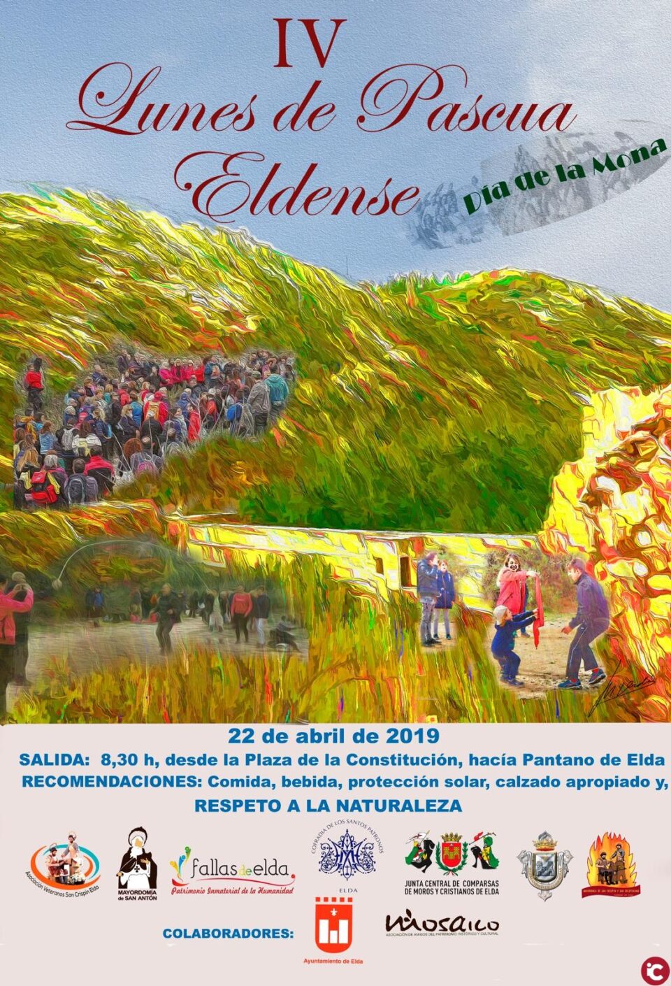 Elda mantiene viva la tradición de comerse la mona el Lunes de Pascua en el Pantano