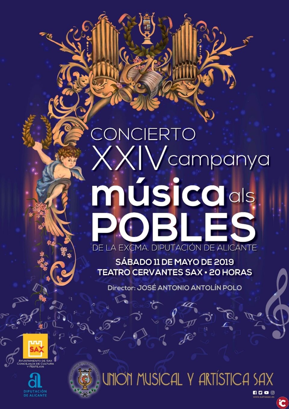 La Unión Musical de Sax ofrece este sábado un concierto dentro de la campaña «Música als pobles»