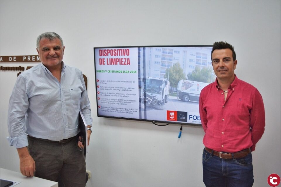 El Ayuntamiento de Elda habilita un dispositivo especial de limpieza para las fiestas de Moros y Cristianos