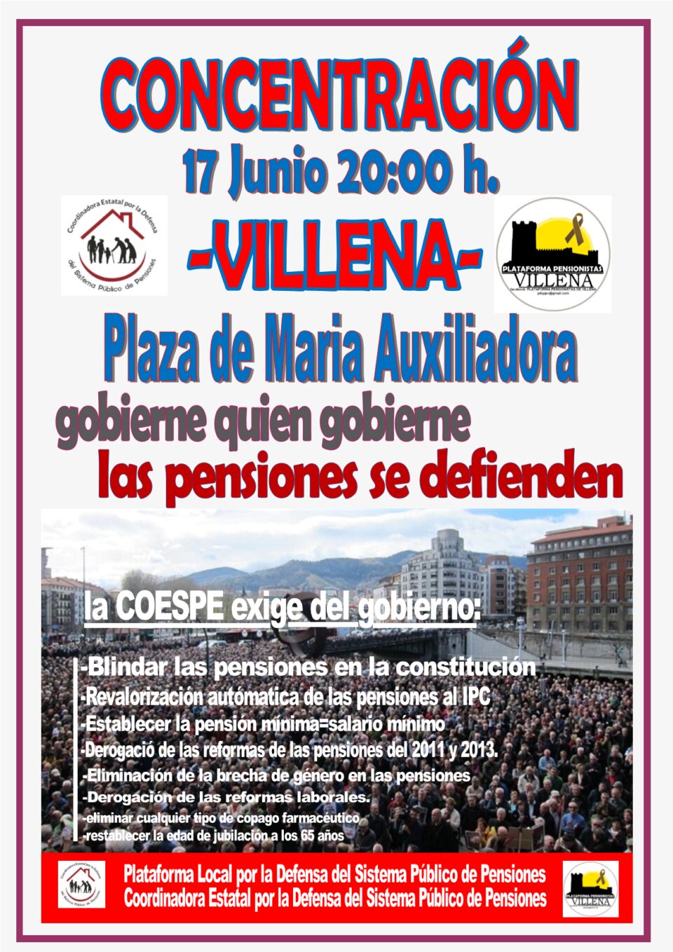 Concentración en la Plaza María Auxiliadora de Villena