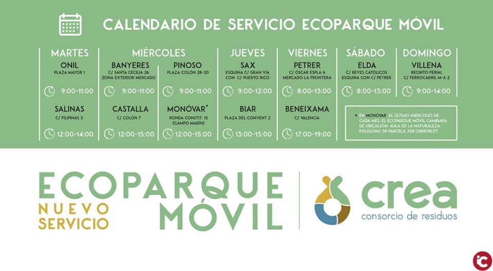 El nuevo servicio 'Ecoparque móvil' estará disponible todos los sábados a partir del día 22 de junio