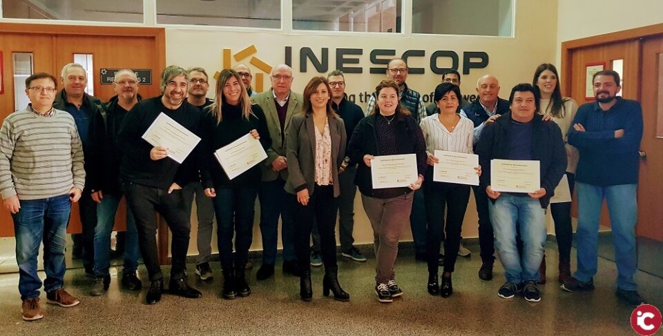 Idelsa e Inescop entregan los diplomas al alumnado del curso sobre control de calidad en el proceso productivo de calzado