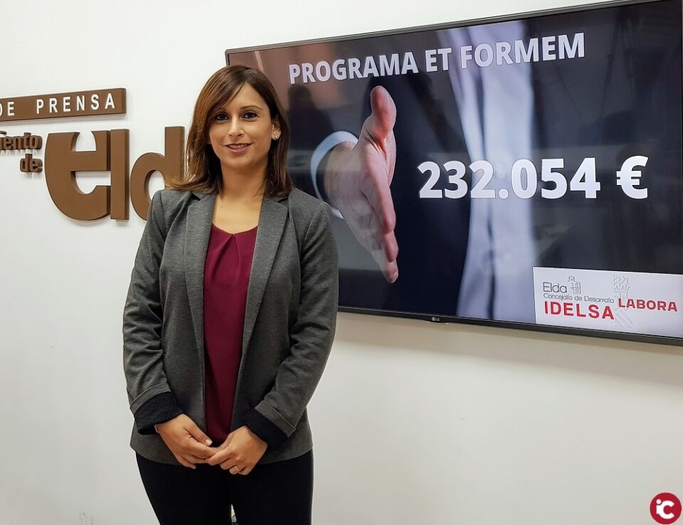 Elda recibe una subvención de 232.054 euros para la segunda fase del programa de formación y empleo 'Et Formem'