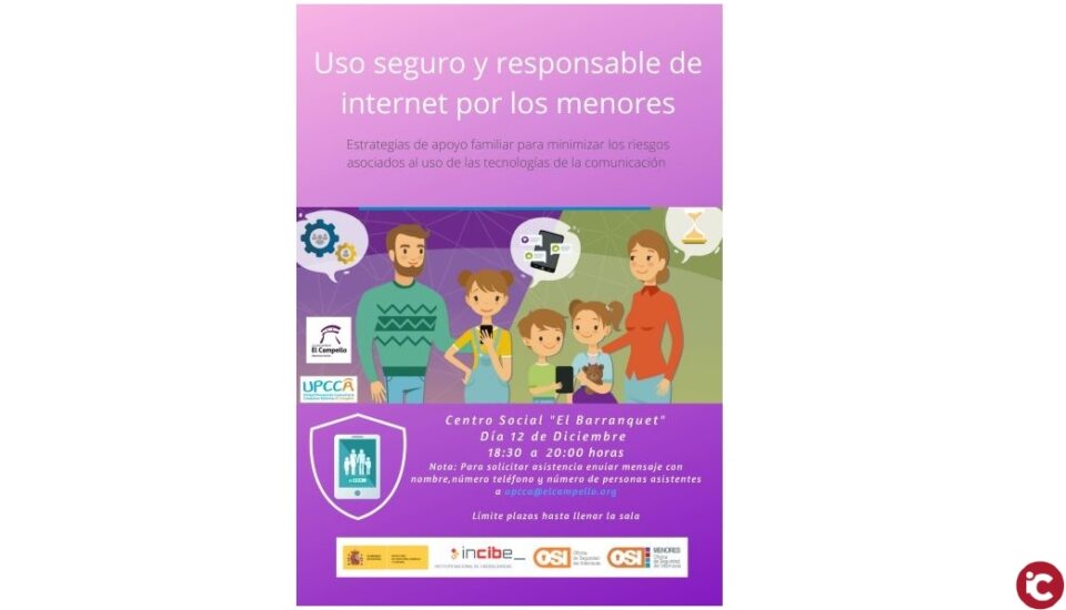 Servicios Sociales celebrará una jornada sobre el uso seguro y responsable de Internet en menores