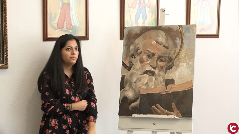 Gabriela Juan Ortuño ha sido al encargada de realizar el cuadro de San Antón