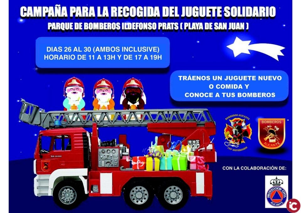 Los Bomberos invitan a conocer el parque Ildelfonso Prats a partir de mañana para recoger alimentos o juguetes nuevos y a un taller gratuito de cocina el 30 de diciembre para familias