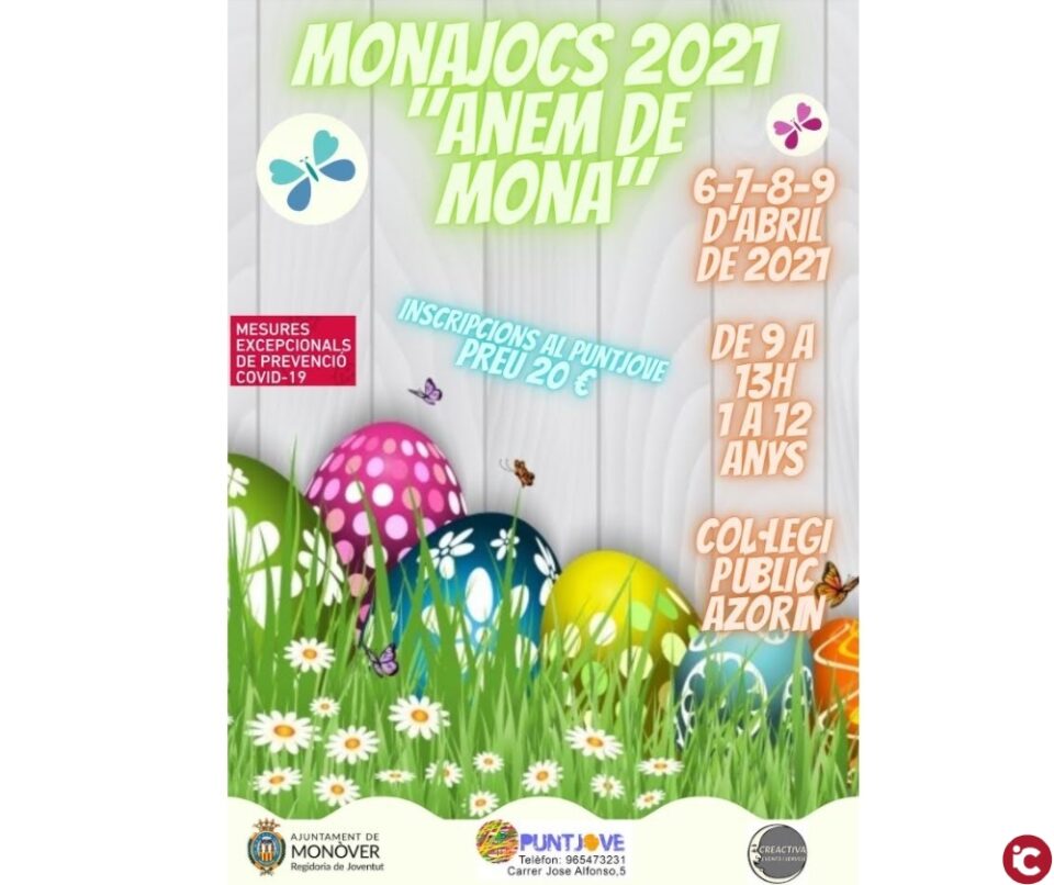 Monòver disposarà d'una nova edició dels tradicionals Monajocs sota el lema 'Anem de mona'