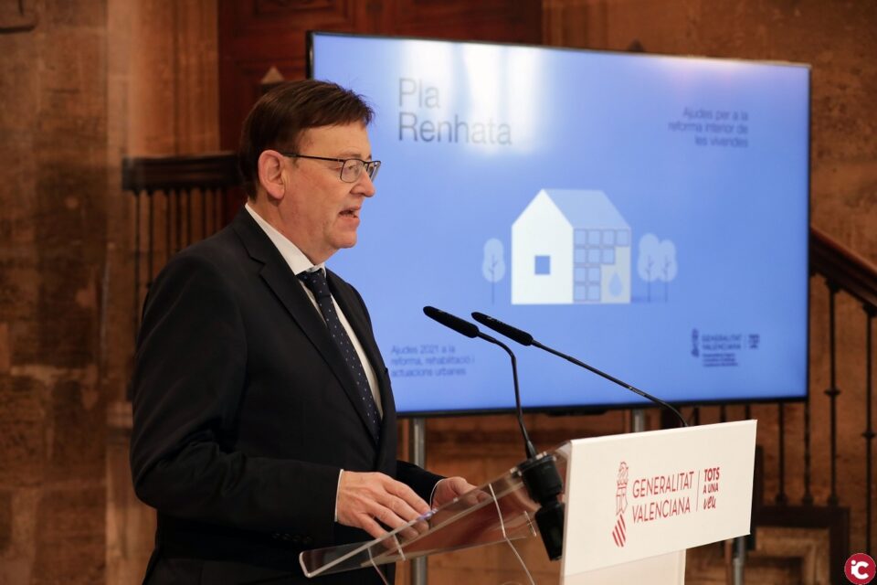 Ximo Puig destaca que las ayudas a la rehabilitación de la vivienda permitirán fortalecer este 'pilar del estado del bienestar' y contribuirán a la 'reactivación económica y la generación de empleo