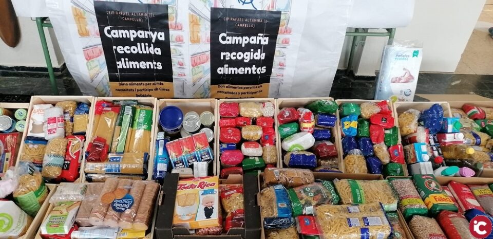 El colegio Rafael Altamira entrega a Cáritas cientos de kilos de alimentos