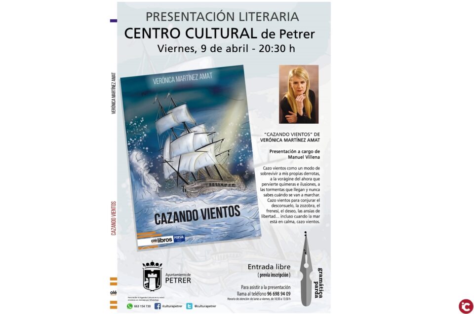 La escritora petrelense Verónica Martínez se aventura con la poesía en su nueva obra Cazando Vientos