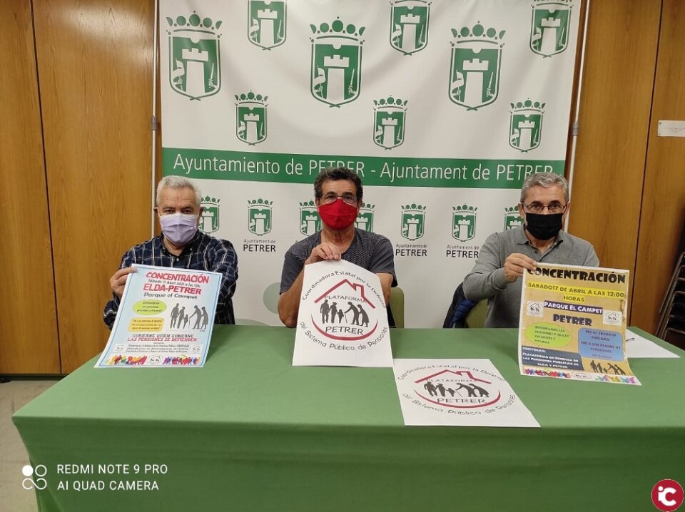 La Coordinadora en Defensa del Sistema Público de Pensiones Petrer/Elda se volverá a concentrar este sábado