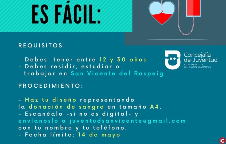 La Concejalía de Juventud presenta el primer concurso para jóvenes basado en el diseño de carteles que fomentan las donaciones de sangre