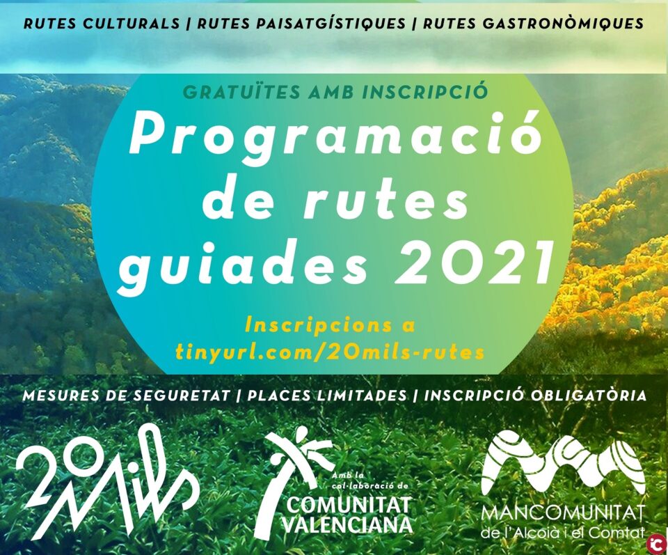 La Mancomunitat de lAlcoià i el Comtat presenta la programació de rutes guiades 20Mils per a 2021