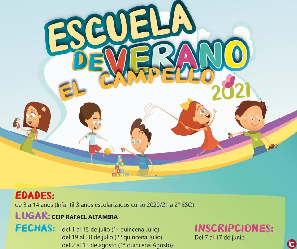 Educación lanza su programa de Escuela de verano para los meses de julio y agosto destinada a menores de 3 a 14 años