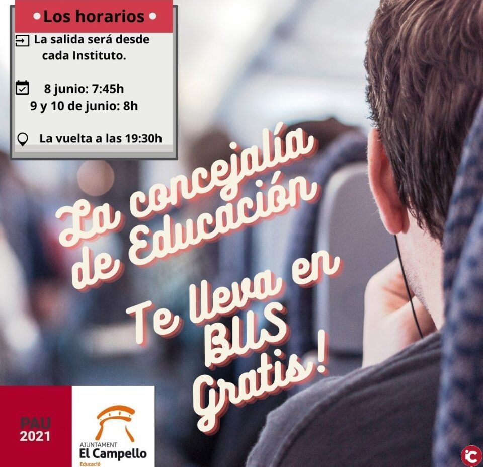 Autobuses gratuitos para trasladar a Alicante a los estudiantes que se someten a la PAU