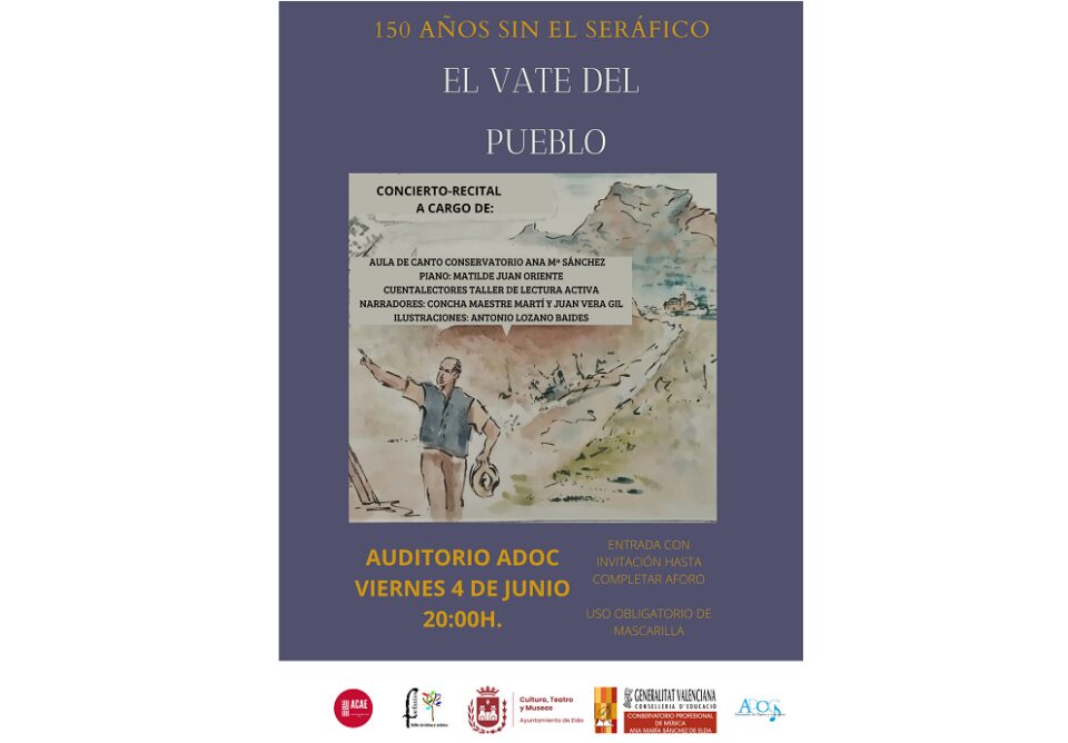 Elda rendirá homenaje a la vida y obra de El Seráfico en el 150 aniversario de su fallecimiento con un concierto-recital en el auditorio de ADOC