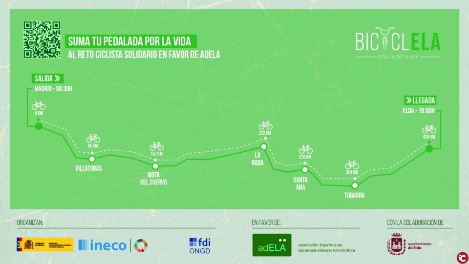 Elda será el punto de llegada de los cuatro ciclistas que el 19 de junio afrontarán el reto solidario 'BICICLELA