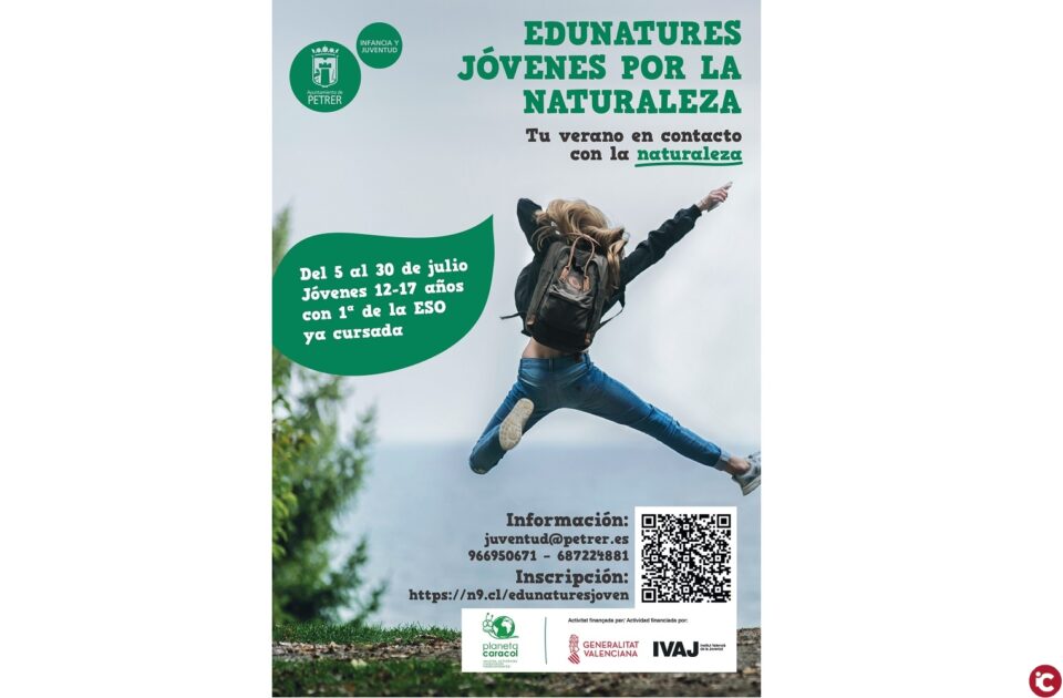 Petrer propone un programa de ocio medioambiental gratuito dirigido a jóvenes de 12 a 17 años para el mes de julio