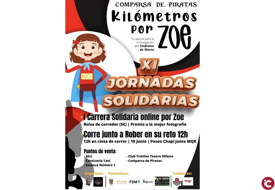 La Comparsa de Piratas de Villena organiza la ayuda solidaria de "Kilómetros por Zoe"