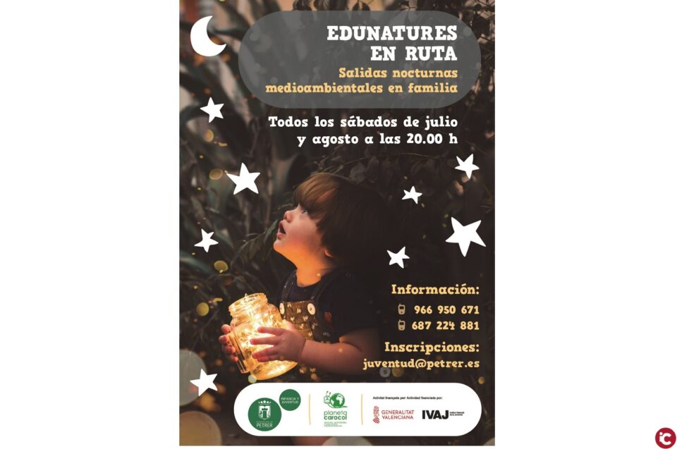 Edunatures en ruta ofrece la posibilidad de conocer los parajes naturales de Petrer por la noche y en familia