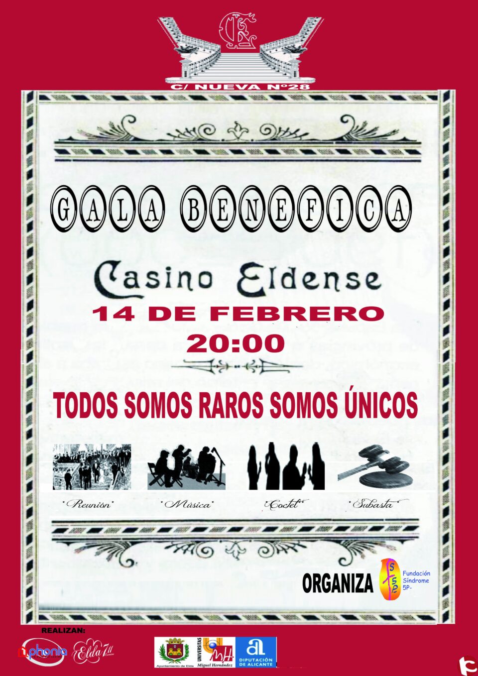 Información sobre la Gala Benéfica organizada por Fundación Síndrome 5P. : "Todos somos raros somos únicos"