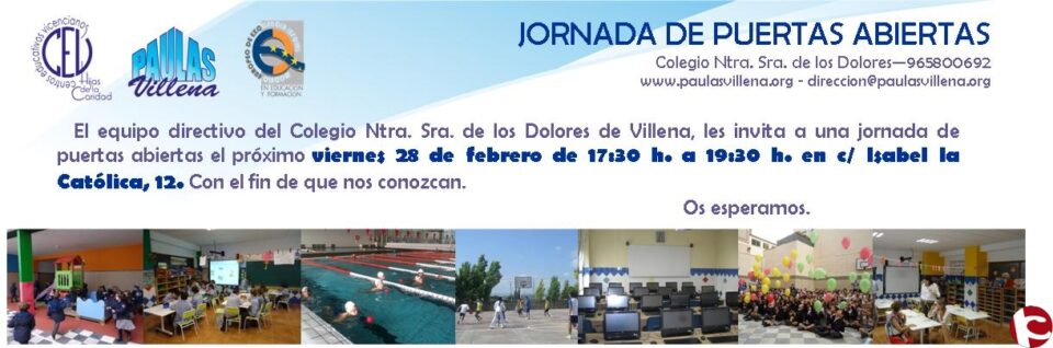 JORNADAS DE PUERTAS ABIERTAS COLEGIO PAULAS