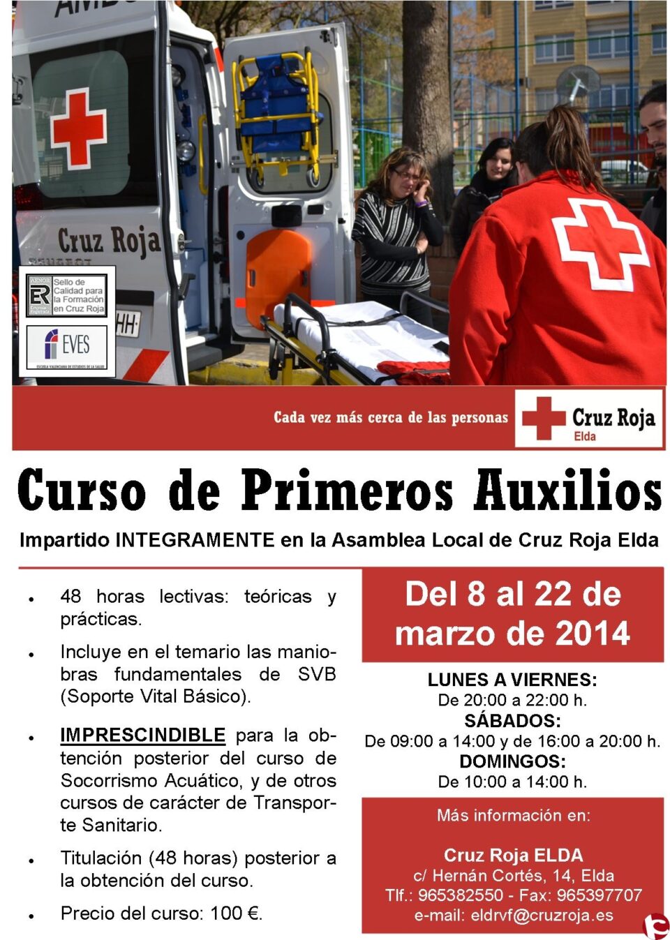 Curso de Primeros Auxilios en Cruz Roja Elda