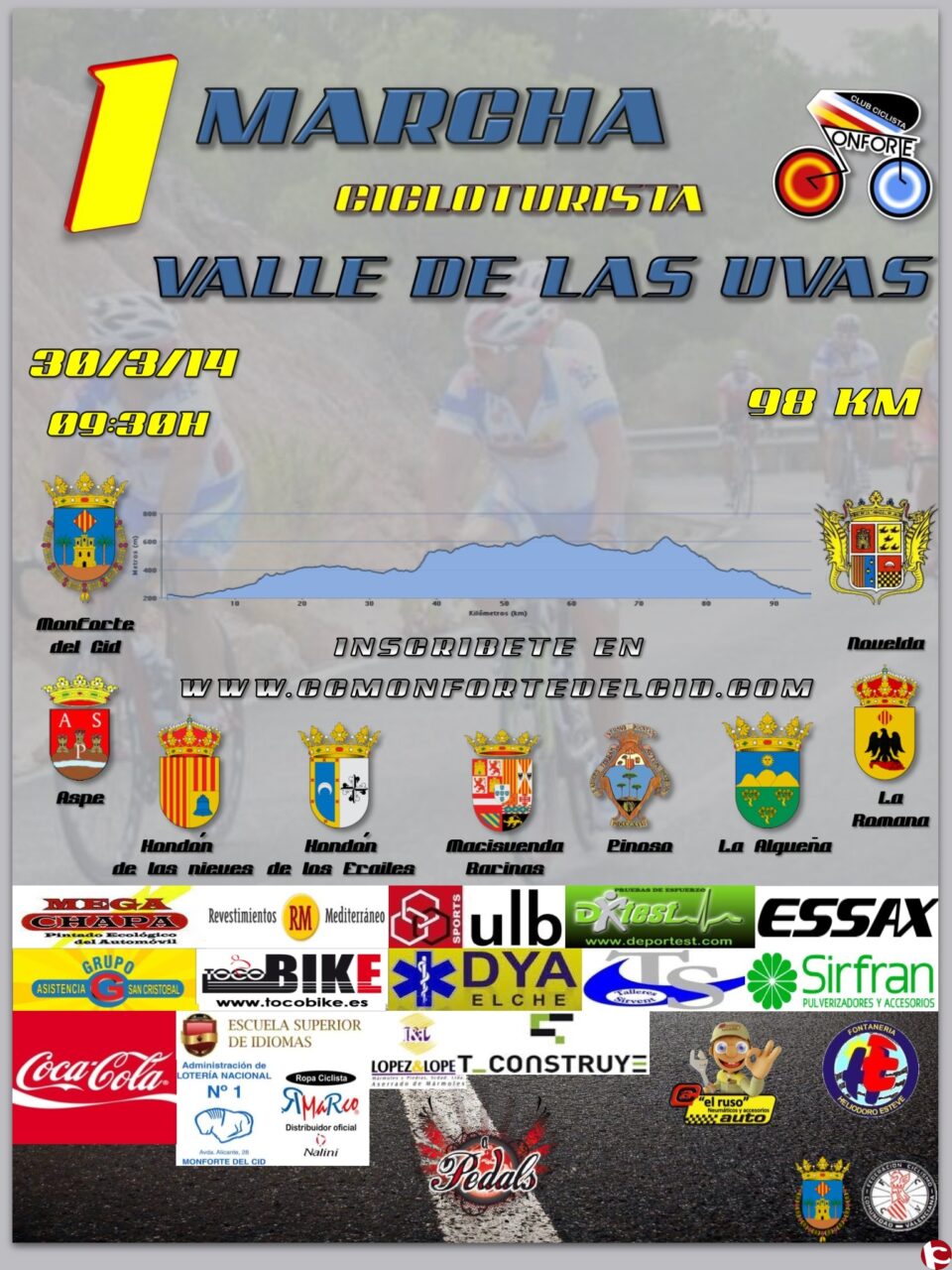 A golpe de Pedal 27/03/14 Información sobre la I Marcha Valle de las uvas