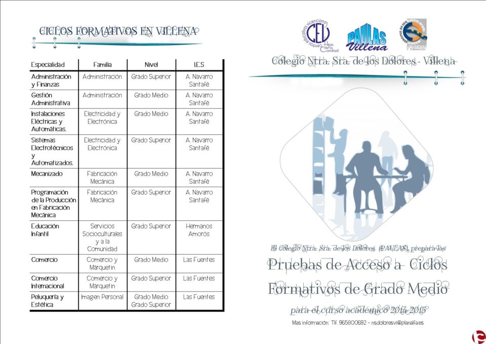 PREPÁRATE LAS PRUEBAS DE ACCESO A LOS CICLOS FORMATIVOS DE GRADO MEDIO EN EL COLEGIO NTRA. SRA. DE LOS DOLORES