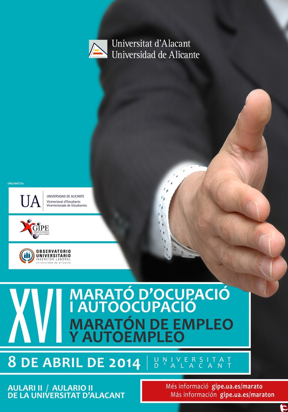 Más de 40 empresas e instituciones participarán en la XVI Maratón de Empleo y Autoempleo de la Universidad de Alicante