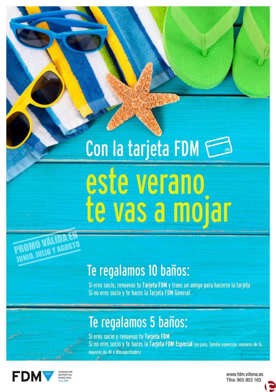 Vuelve la promoción Este verano te vas a mojar de la Fundación Deportiva Municipal