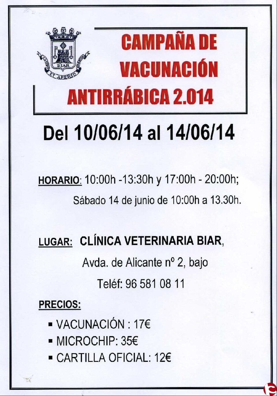 La campaña de vacunación antirrábica