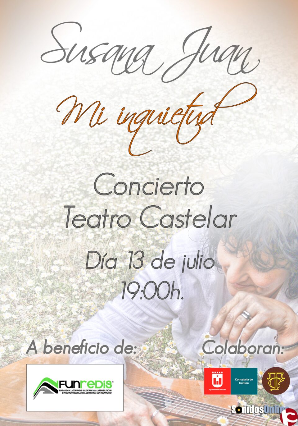 Concierto benéfico de Susana Juan en el Teatro Castelar el 13 de julio