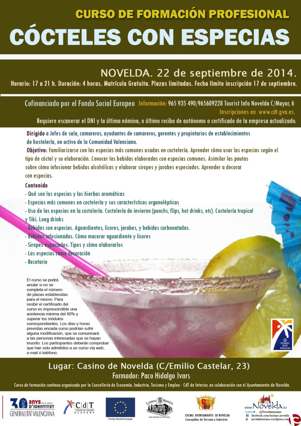 Curso gratuito Cócteles con especias