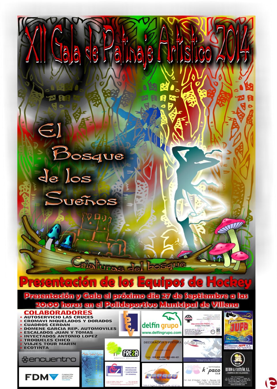 SABADO 27 DE SEPTIEMBRE: XII GALA DE PATINAJE ARTISTICO Y PRESENTACION DE LOS EQUIPOS DE HOCKEY LIGA 2014-2015.