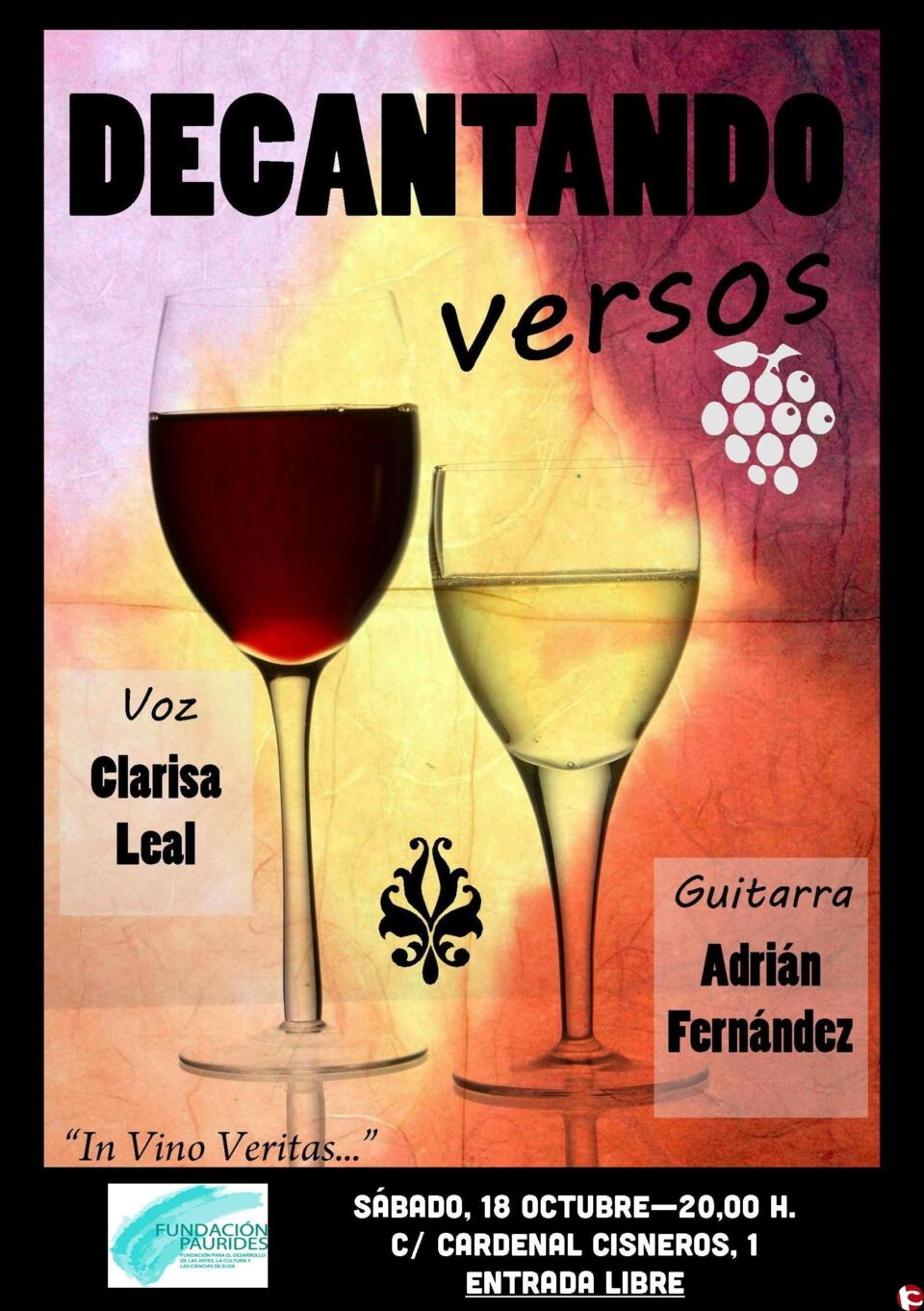 Este próximo SÁBADO 18 de OCTUBRE a las 20