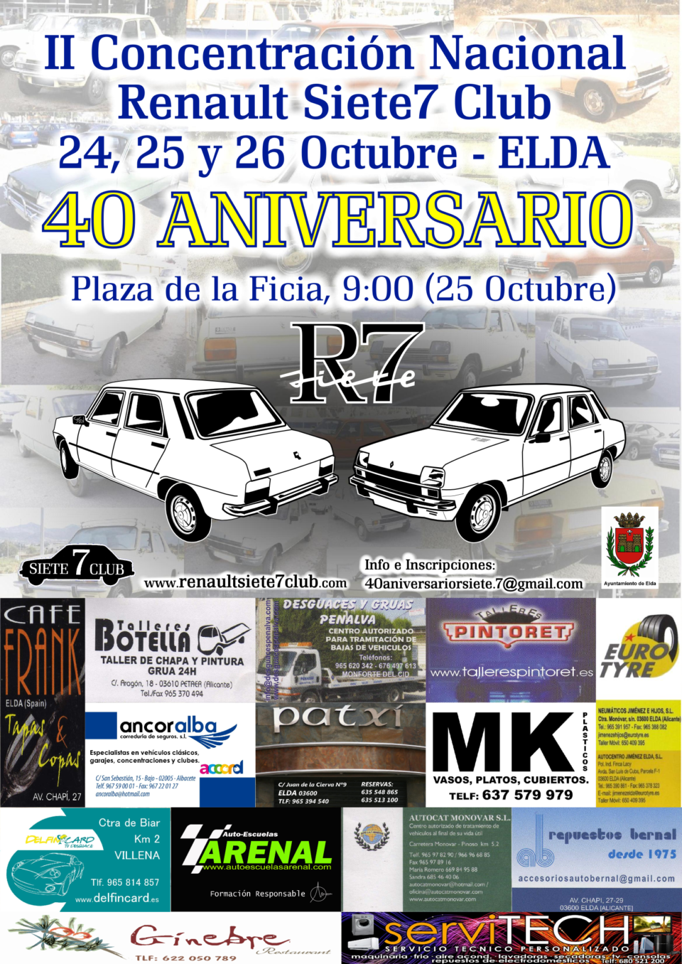 INFORMACIÓN II CONCENTRACIÓN 40 ANIVERSARIO RENAULT Siete/7 24-25 de octubre