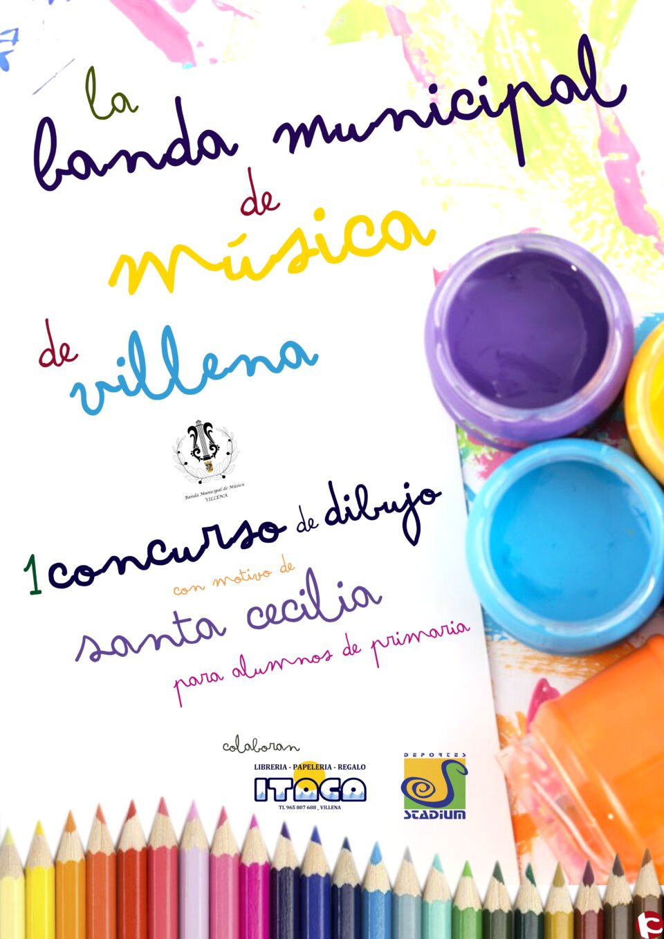 La Banda Municipal de Música de Villena organiza el I Concurso de dibujo infantil La música y Santa Cecilia