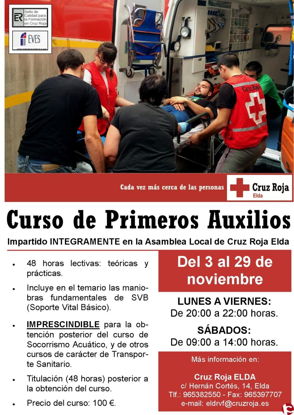 Curso de Primeros Auxilios en Cruz Roja Elda