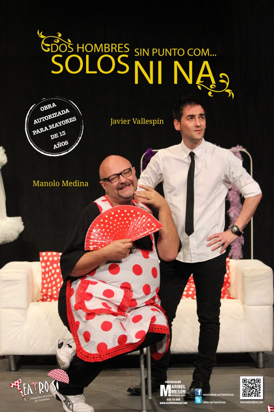 El Teatro Cervantes de Petrer acogerá el próximo viernes 7 de noviembre la representación de la comedia Dos hombres solos sin punto com ni ná