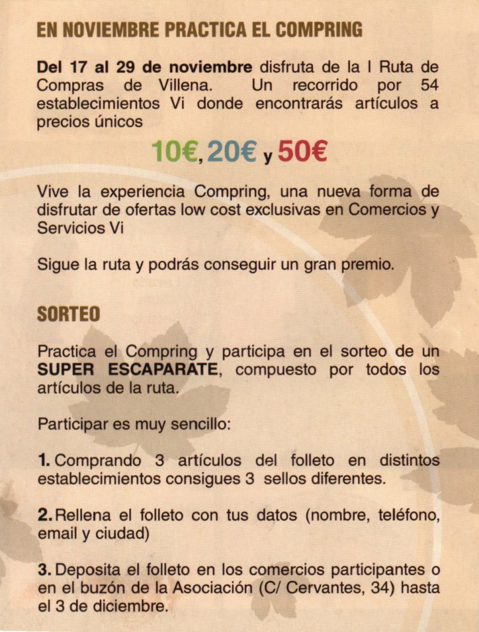 Esta semana comienza la I Ruta de compras de Villena
