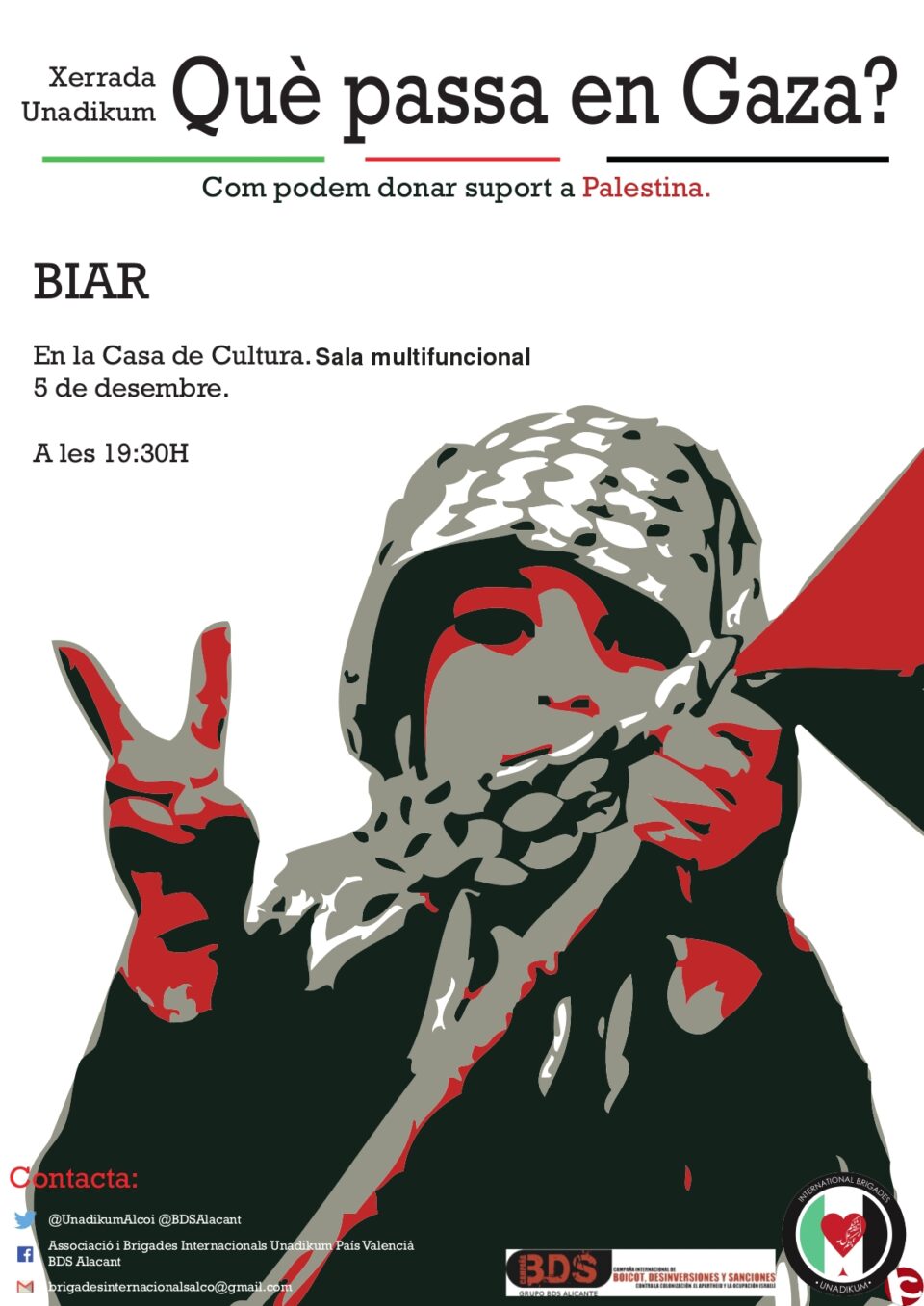 Xarrada sobre Palestina amb els brigadistes internacionals d´Unadikum organitzada per la CUP