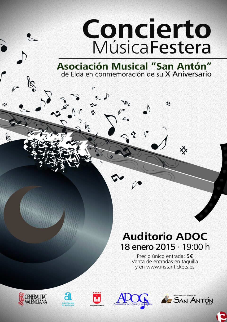 La Asociación Musical San Antón ofrecerá un concierto de Música Festera en su décimo aniversario el próximo domingo 18 de enero a las 19:00 h.