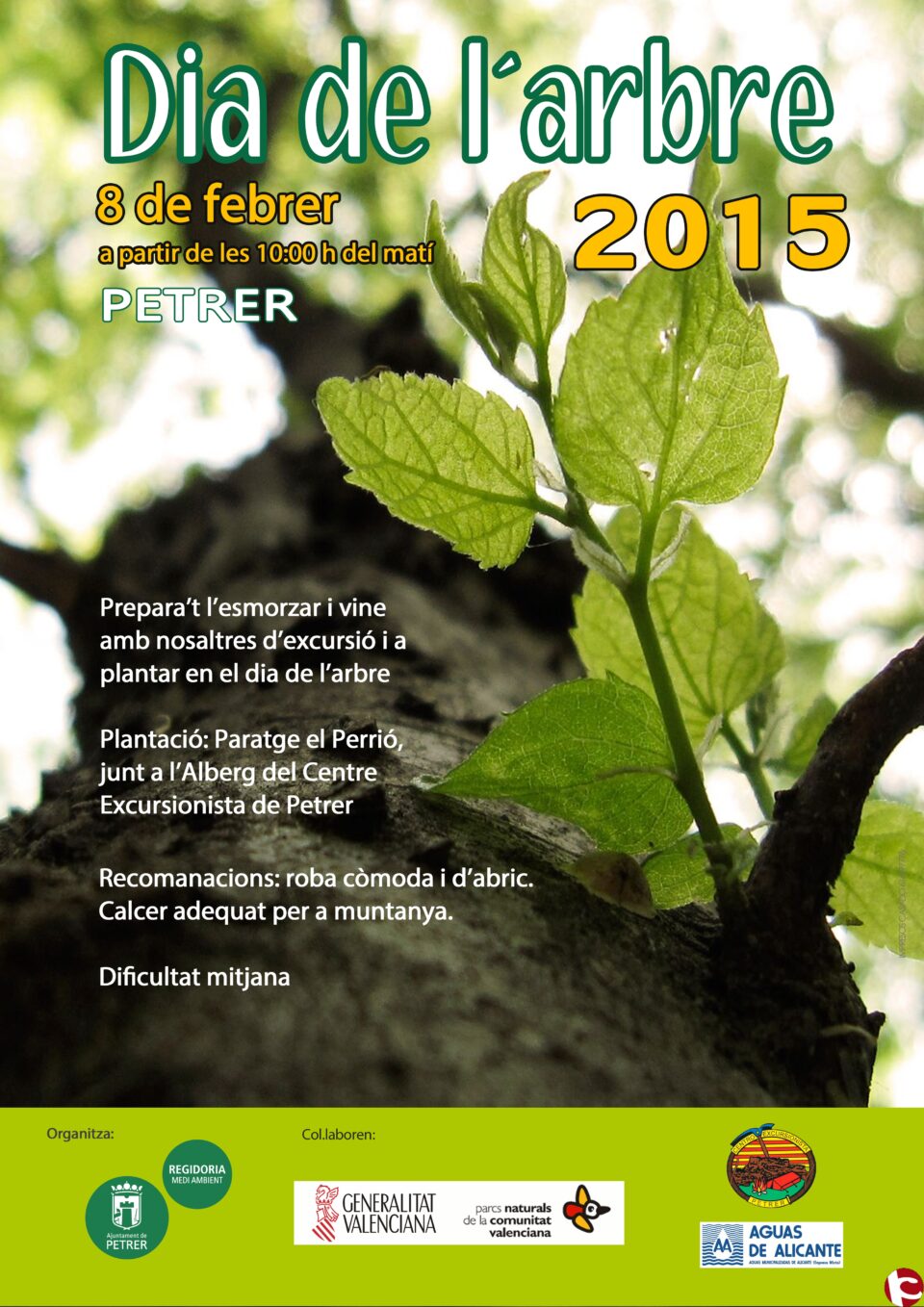 Petrer celebra el "Día del árbol 2015" en el paraje del Perrió en donde plantarán 1.500 unidades de especies autóctonas